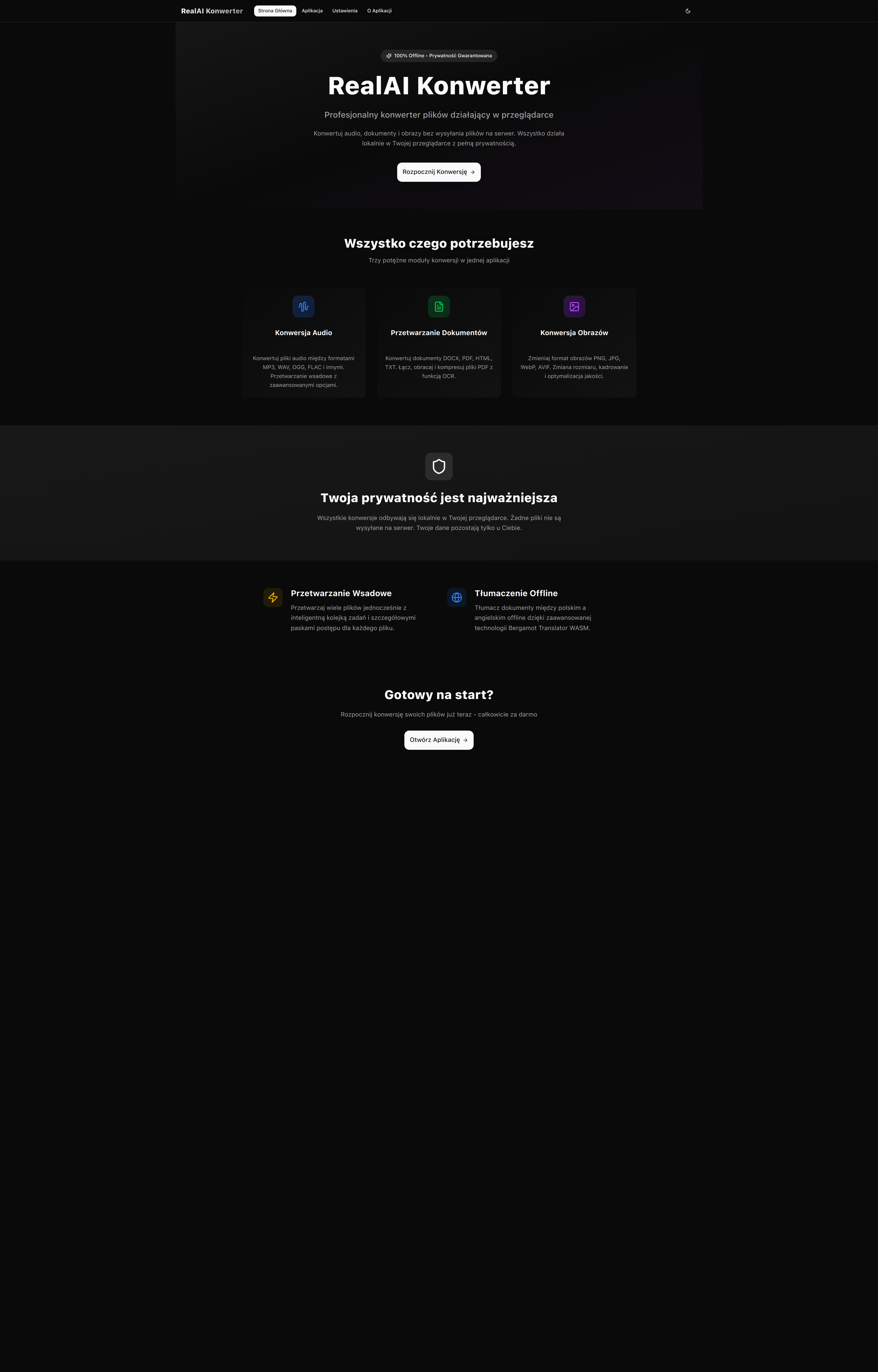 Konwerter Plików - podgląd aplikacji