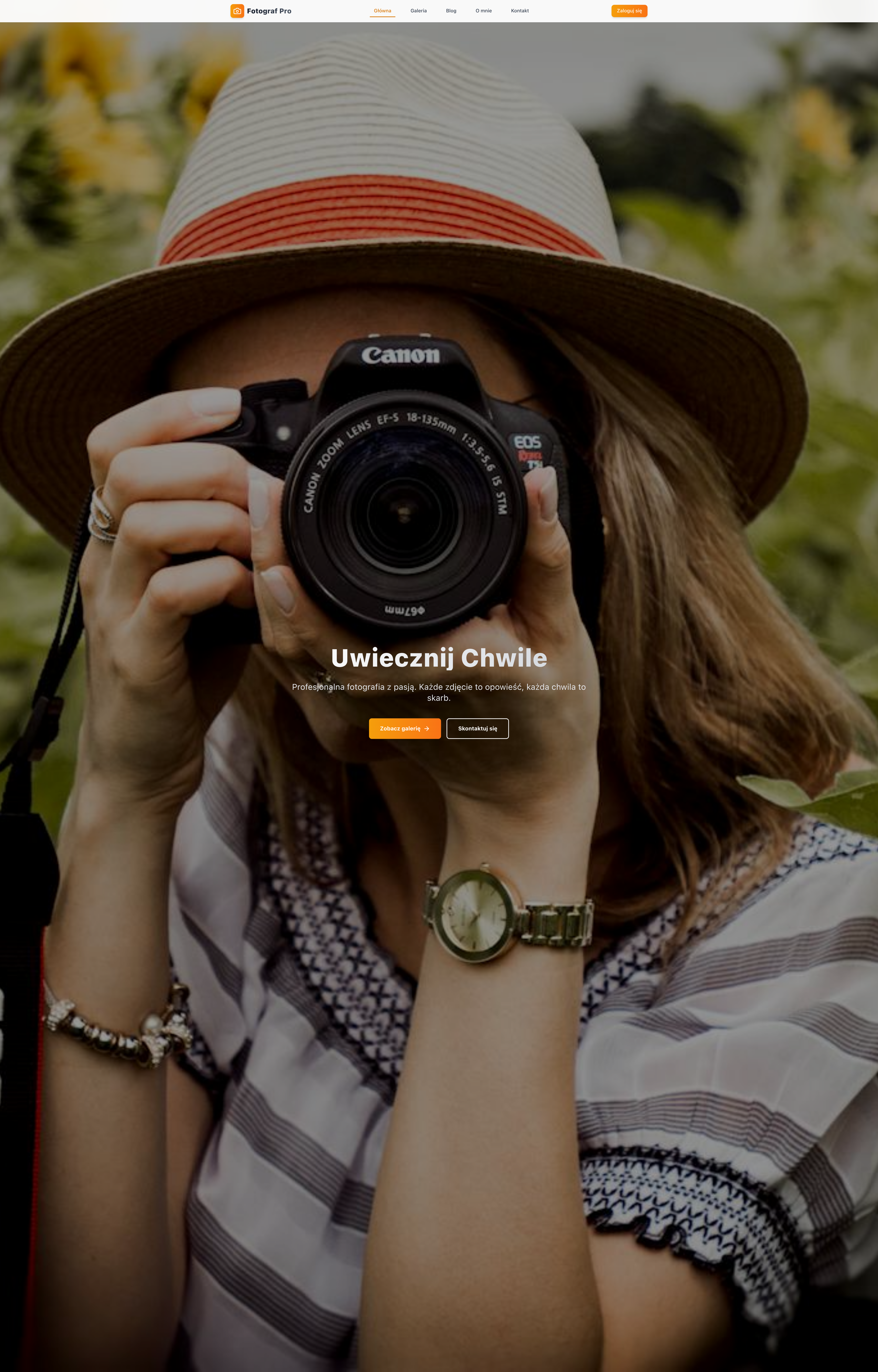 Portfolio Fotografa - podgląd aplikacji